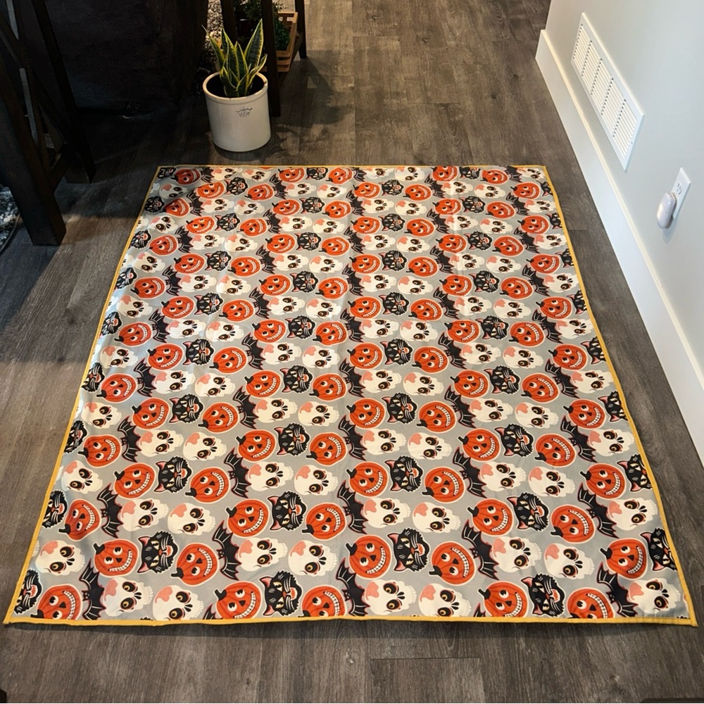 Halloween Blanket Cynthia Rowley Vintage Cat Skull Pumpkin Bat 60 X 70 Polyester